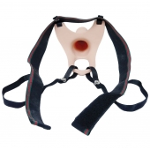 Телесный полый страпон на ремешках - 16,5 см. - Boys of Toys - купить с доставкой в Копейске