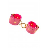 Розовые двуслойные кожаные оковы - Pecado - купить с доставкой в Копейске