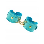 Голубые двуслойные кожаные наручники-браслеты - Pecado - купить с доставкой в Копейске