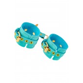 Голубые однослойные кожаные наручники - Pecado - купить с доставкой в Копейске