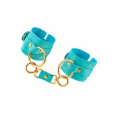 Голубые однослойные кожаные наручники - Pecado - купить с доставкой в Копейске