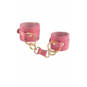 Розовые однослойные кожаные наручники - Pecado - купить с доставкой в Копейске