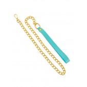 Голубой кожаный поводок с карабином для ошейника - 80 см. - Pecado - купить с доставкой в Копейске