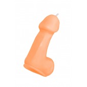 Оранжевая свеча в форме пениса - 47 гр. - Pecado - купить с доставкой в Копейске
