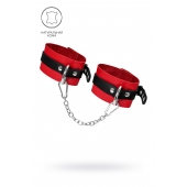 Красно-черные мягкие оковы с одним ремешком и люверсами - Pecado - купить с доставкой в Копейске