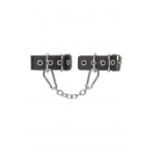 Черные кожаные наручники-браслеты из одного ремешка с люверсами - Pecado - купить с доставкой в Копейске