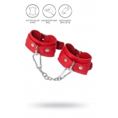 Красные кожаные наручники-браслеты со скруглёнными углами - Pecado - купить с доставкой в Копейске