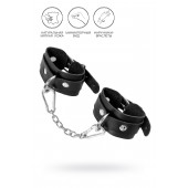 Черные кожаные наручники-браслеты со скруглёнными углами - Pecado - купить с доставкой в Копейске