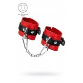 Красно-черные мягкие наручники с одним ремешком с люверсами - Pecado - купить с доставкой в Копейске