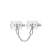 Белые мягкие кожаные оковы с люверсами - Pecado - купить с доставкой в Копейске