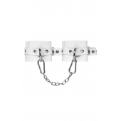 Белые мягкие кожаные наручники с люверсами - Pecado - купить с доставкой в Копейске