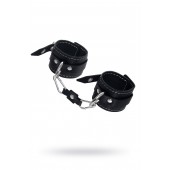 Черные двухслойные наручники с белой строчкой - Pecado - купить с доставкой в Копейске