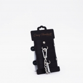 Черные кожаные наручники с хромированной фурнитурой - Crazy Handmade - купить с доставкой в Копейске