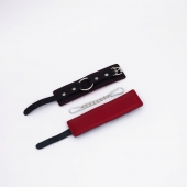 Черно-красные кожаные наручники - Crazy Handmade - купить с доставкой в Копейске