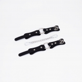 Черные кожаные наручники с кольцом - Crazy Handmade - купить с доставкой в Копейске