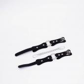 Черные кожаные оковы с кольцом - Crazy Handmade - купить с доставкой в Копейске