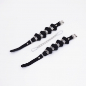 Черные кожаные оковы из звеньев - Crazy Handmade - купить с доставкой в Копейске