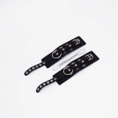 Черные кожаные наручники Sex - Crazy Handmade - купить с доставкой в Копейске