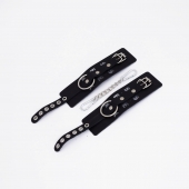 Черные кожаные наручники Sex - Crazy Handmade - купить с доставкой в Копейске