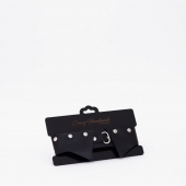 Черный однослойный кожаный ошейник с имитацией воротничка - Crazy Handmade - купить с доставкой в Копейске