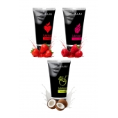 Набор из 3 съедобных лубрикантов JUJU (клубника, малина, кокос) - JuJu - купить с доставкой в Копейске