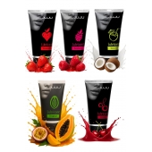 Набор из 5 съедобных лубрикантов JUJU (клубника, малина, тропические фрукты, вишня, кокос) - JuJu - купить с доставкой в Копейске