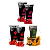 Набор из 5 съедобных лубрикантов JUJU (клубника х 2, малина х 2, тропические фрукты) - JuJu - купить с доставкой в Копейске