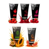 Набор из 5 съедобных лубрикантов JUJU (клубника, малина, тропические фрукты, вишня, грейпфрут) - JuJu - купить с доставкой в Копейске