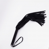 Черный кожаный флоггер - 45 см. - Crazy Handmade - купить с доставкой в Копейске