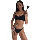 Стек с широким черным кожаным наконечником и металлической ручкой - 67 см. - Crazy Handmade - купить с доставкой в Копейске