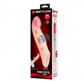 Телесная удлиняющая насадка с рельефом и вибрацией Brad - 21,3 см. - Baile - в Копейске купить с доставкой