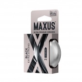 Черные утолщенные презервативы MAXUS Extra Strong с железным кейсом - 3 шт. - Maxus - купить с доставкой в Копейске