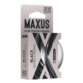 Черные утолщенные презервативы MAXUS Extra Strong с железным кейсом - 3 шт. - Maxus - купить с доставкой в Копейске