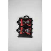 Черно-красные кожаные наручники с бантиками - Crazy Handmade - купить с доставкой в Копейске