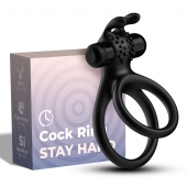 Черное эрекционное виброкольцо с подхватом мошонки Stay Hard - Boys of Toys - в Копейске купить с доставкой