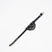 Черный чокер с клепками и золотистой фурнитурой - Crazy Handmade - купить с доставкой в Копейске