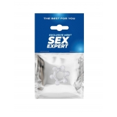 Прозрачное эластичное эрекционное кольцо с 6 шариками - Sex Expert - в Копейске купить с доставкой