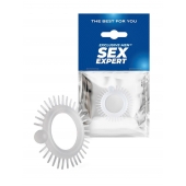Эластичное эрекционное кольцо с шипиками и шариком - Sex Expert - в Копейске купить с доставкой