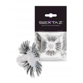 Эластичное эрекционное кольцо с черными «ресничками» - Sextaz - в Копейске купить с доставкой