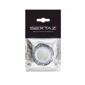 Эластичное эрекционное колечко с черными «ресничками» - Sextaz - в Копейске купить с доставкой