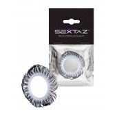 Эластичное эрекционное колечко с черными «ресничками» - Sextaz - в Копейске купить с доставкой