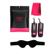 Черно-розовый эротический набор: маска, наручники и повязка - Erokay - купить с доставкой в Копейске