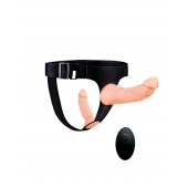 Женский страпон с 2 насадками, вибрацией и пультом ДУ - Erowoman-Eroman - купить с доставкой в Копейске