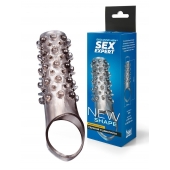 Дымчатая насадка на пенис с шипами и выпуклостями - 12 см. - Sex Expert - в Копейске купить с доставкой