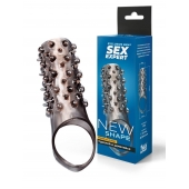 Дымчатая насадка на пенис с шипами и выпуклостями - 12,5 см. - Sex Expert - в Копейске купить с доставкой