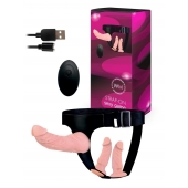 Женский страпон с 3 насадками и вибрацией - Erowoman-Eroman - купить с доставкой в Копейске