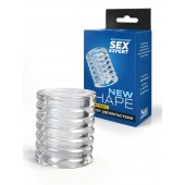 Прозрачная сквозная насадка на пенис с ребрышками - Sex Expert - в Копейске купить с доставкой