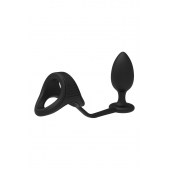 Черное эрекционное кольцо с анальной пробкой Cockstrap With Anal Plug - Dream Toys - в Копейске купить с доставкой