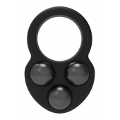 Черное эрекционное кольцо с утяжелителями - Dream Toys - в Копейске купить с доставкой