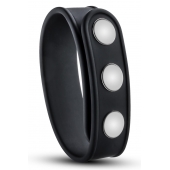 Черное эрекционное кольцо на кнопках - Blush Novelties - в Копейске купить с доставкой